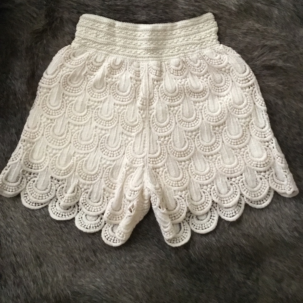 Scallop Trim Lace Shorts